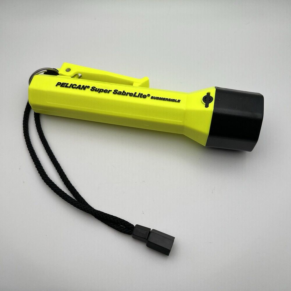 Pelican 2000 Super SabreLite Saber Lite Xenon Waterproof Flashlight Yellow
